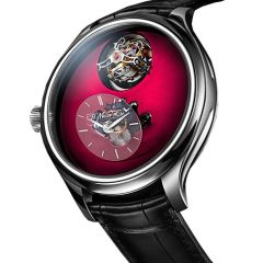 1810-1201 | H. Moser & Cie Endeavour Cylindrical Tourbillon H. Moser × MB&F Burgundy Fume 42mm watch. Buy Online