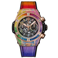 411.OX.9910.LR.0999 | Hublot Big Bang Unico Rainbow King Gold 45 mm watch. Buy Online