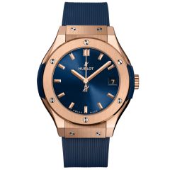 581.OX.7180.RX | Hublot Classic Fusion King Gold Blue 33 mm watch. Buy Online