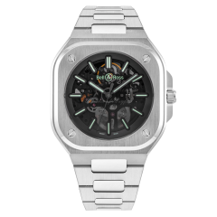 BR05A-BL-SK-ST/SST | Bell & Ross Br 05 Skeleton Nightlum 40mm watch. Buy Online