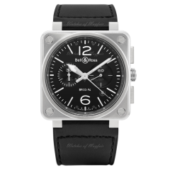 BR0394-BL-SI/SCA | Bell & Ross BR 03-94 Steel 42 mm watch. Buy Online