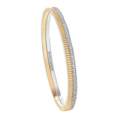 Boucheron Quatre Radiant Edition Yellow and White Gold Diamond Bangle Size L JBT00385