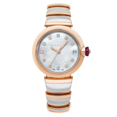 102198 | BVLGARI LVCEA Steel & Pink Gold Automatic 33 mm watch | Buy Online