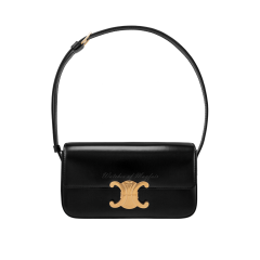 194143BF4.38NO | Celine Claude Shiny Black Calfskin Leather Shoulder Bag. Buy Online