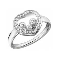 Chopard Happy Diamonds White Gold Diamond Ring Size 53 829203-1039