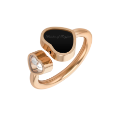 829482-5210 | Buy Online Chopard Happy Hearts Rose Gold Onyx Ring