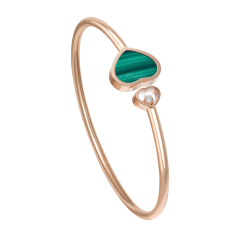 857482-5106 | Chopard Happy Hearts Rose Gold Malachite Bangle Size M