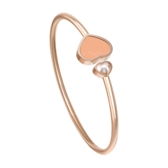 857482-5603 | Chopard Happy Hearts Rose Gold Pink Stone Bangle Size M