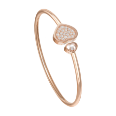 Chopard Happy Hearts Rose Gold Diamond Bangle Size M 857482-5910