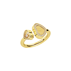 Chopard Happy Hearts Golden Hearts Yellow Gold Diamond Ring Size 54/55 82A107-0912