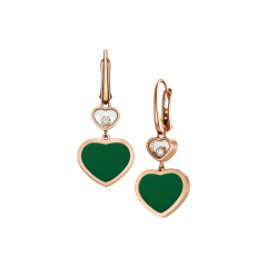 837482-5111 | Buy Online Chopard Happy Hearts Rose Gold Agate Earrings