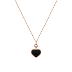 797482-5201 | Buy Chopard Happy Hearts Rose Gold Onyx Diamond Pendant