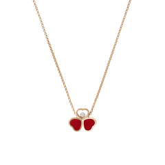 81A083-5811 | Chopard Happy Hearts Wings Rose Gold Red Stone Pendant