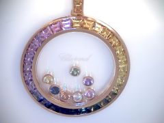 799439-5801 |Buy Chopard Joaillerie Rose Gold Sapphire Diamond Pendant