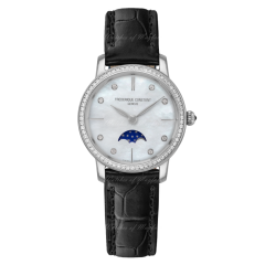 FC-206MPWD1SD6 | Frederique Constant Slimline Ladies Moonphase Steel 30 mm watch. Buy Online