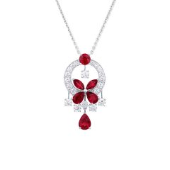 Graff Butterfly White Gold Ruby Diamond Pendant RGP272