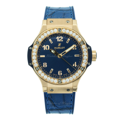 361.PX.7180.LR.1204 | Hublot Big Bang Gold Blue Diamonds 38 mm watch. Buy Online