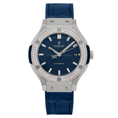 565.NX.7170.LR.1104 Hublot Classic Fusion Blue Titanium Diamonds 38mm