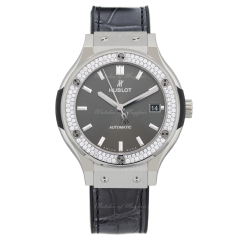 565.NX.7071.LR.1104 | Hublot Classic Fusion Racing Grey Titanium Diamonds 38mm watch. Buy Online