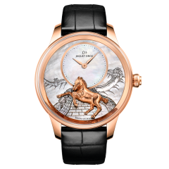 J005023275 | Jaquet Droz Petite Heure Minute Relief Horse Red Gold 41