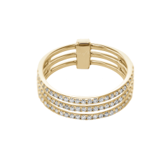 Messika Gatsby Three Rows Yellow Gold Diamond Ring 5439