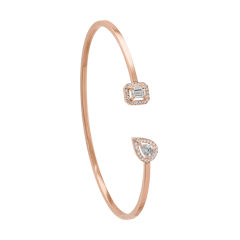 Messika My Twin Toi & Moi Pink Gold Diamond Thin Bangle Size S 7222