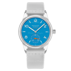 742 | Nomos Club Neomatik Siren Blue Automatic Grey Textile 37mm watch. Buy Online