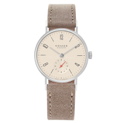 151 | Nomos Tangente Champagne Manual Beige Leather 33 mm watch | Buy Now