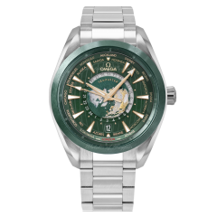 220.30.43.22.10.001 | Omega Seamaster Aqua Terra 150M Co‑Axial Master Chronometer GMT Worldtimer 43 mm watch | Buy Now 