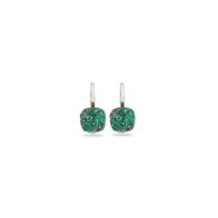 O.B501HO6/SM | Pomellato Nudo White&Rose Gold Emerald Pair of Earrings