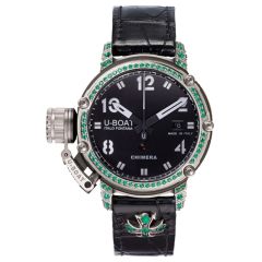 U-Boat Chimera Silver Emeralds 43 mm New Authentic Watch. Ref: 7234. International Delivery. Tax Free. 2 years warranty.