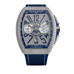 V 41 CC DT YACHT D CD (BL) OG DM BL | Franck Muller Vanguard Yachting Chronograph Diamonds 41 x 49.95 mm watch | Buy Now 