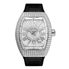 V 41 S AT REL D (NR) AC WH BLK | Franck Muller Vanguard Automatic Diamonds 41 x 49.95 mm watch | Buy Now