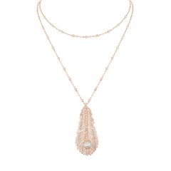 Boucheron Plume de Paon Rose Gold Diamond Pendant JPN00549