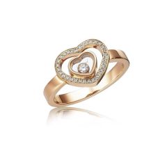 Chopard Happy Diamonds Rose Gold Diamond Ring Size 53 827691-5019