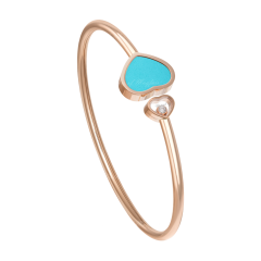 857482-5402 | Chopard Happy Hearts Rose Gold Turquoise Bangle Size S