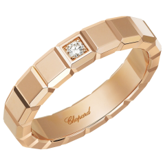 Chopard Ice Cube Rose Gold Diamond Ring Size 59 829834-5075