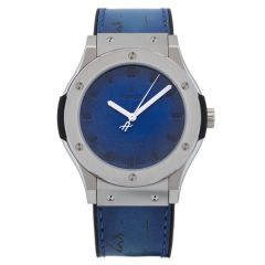 511.NX.050B.VR.BER16 | Hublot Classic Fusion Berluti Titanium Scritto Ocean Blue 45 mm watch. Buy Online
