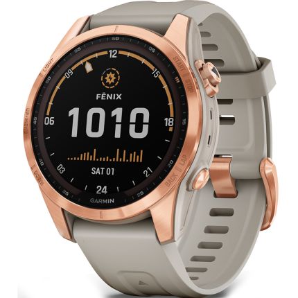 010-02539-11 | Garmin Fenix 7S Solar Edition Rose Gold With Light Sand Band 42 mm watch | Buy Now