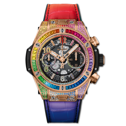 441.OX.9910.LR.0999 | Hublot Big Bang Unico King Gold Rainbow 42mm watch. Buy Online