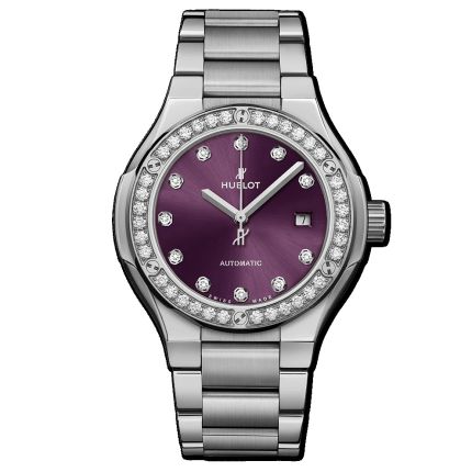 585.NX.897V.NX.1204 | Hublot Classic Fusion Titanium Purple Diamonds Bracelet 33 mm watch | Buy Now