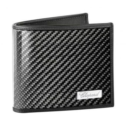 95012-0071 | Chopard Small Wallet Carbon Carbon Black Calf Leather.