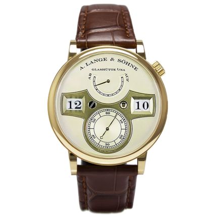 140.021F | A. Lange & Sohne Zeitwerk yellow gold case and folding clasp watch. Buy Online