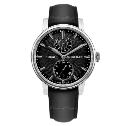 1EDAS.B01A.D134A | Arnold & Son Eight-Day Royal Navy Stainless steel case, black calf leather strap watch. Buy Online