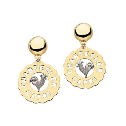 C.23188 | Logo Chantecler Logo White and Yellow Gold Diamond Earrings