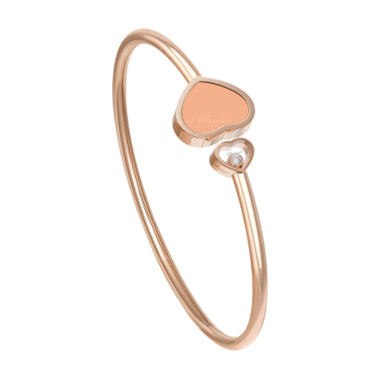 857482-5604 | Chopard Happy Hearts Rose Gold Pink Stone Bangle Size L