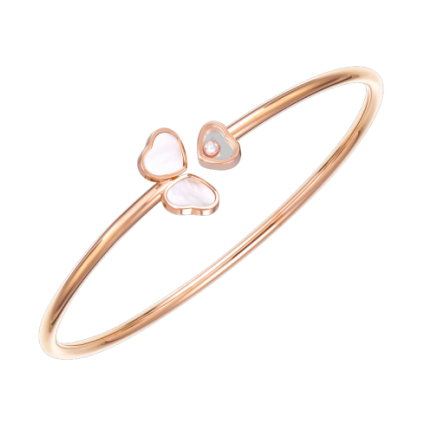85A083-5303|Chopard Happy Hearts Rose Gold Pearl Diamond Bangle Size L