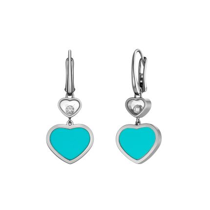 837482-1410 | Buy Chopard Happy Hearts White Gold Turquoise Earrings