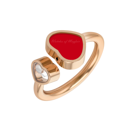 829482-5810 |Buy Online Chopard Happy Hearts Rose Gold Red Stone Ring