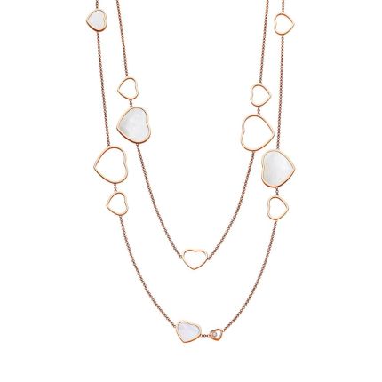 817482-5310 |Buy Chopard Happy Hearts Rose Gold Pearl Diamond Necklace